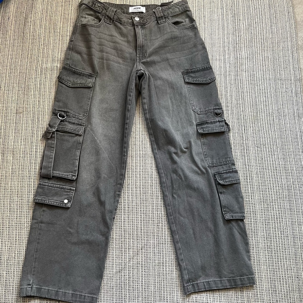 NWT ARDENE'S Grey Cargo Denim Pants Size 11